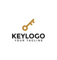 simple golden key logo design template vector image vector image