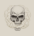 skull breathes the smoke vector image vector image