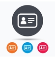 id card icon personal identification document vector image