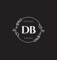 initial db feminine logo usable for nature salon vector image vector image