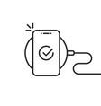 thin line phone on wireless charging vector image vector image