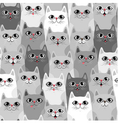 Cute cats colorful seamless pattern background Vector Image