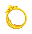 gold game avatar round frame level up template vector image