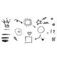 hand drawn set curly swishes swashes swoops vector image