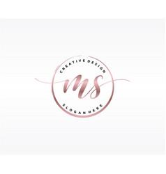 Ms initial handwriting logo design Royalty Free Vector Image