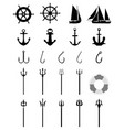 nautical icons isolated vector image