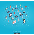 office work integrated 3d web icons digital vector image