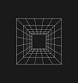 retrofuturistic perspective grid tunnel digital vector image