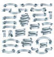 silver ribbon banners retro collection vector image