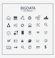 big data icon set analytic mining vector image vector image