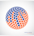 abstract globe sphere 3d hexagon effect red blue vector image