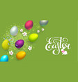 happy easter background with realistic colorful 3d vector image
