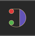 multicolor capital letter j hipster initial logo vector image vector image