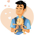 loving father holding baby vector image