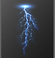 realistic lightning bolt isolated on transparent vector image