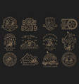 set of mountain biking badge logo patch vector image