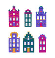 set minimalistic traditional houses collection vector image