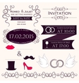 set of wedding invitation vintage design elements vector image vector image