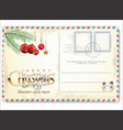 vintage christmas postcard 2 vector image