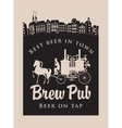 brewery with horse carriage in the old town vector image