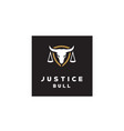 buffalo bull shield justice scale law legal logo vector image vector image
