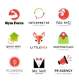 set of bright modern logos vector image