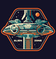 space ship vintage emblem colorful vector image vector image