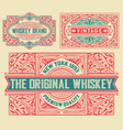 4 old red labels with floral ornaments vector image vector image