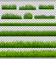 big set green grass borders transparent vector image