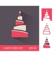 cake icon set vector image vector image