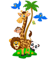 cartoon island animals vector image