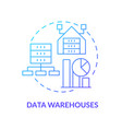 data warehouses blue gradient concept icon vector image vector image