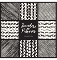seamless hand drawn lines patterns vector image