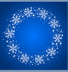 snow border circle frame christmas texture vector image
