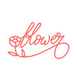 flower letter word logo icon brand identity vector image