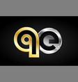 gold silver letter joint logo icon alphabet design vector image