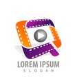 roll cinema-movie film media play logo vector image vector image