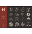 set logos and badges spearfishing vector image