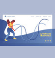 young woman doing exercises with power rope vector image vector image