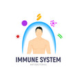immune system icon logo health bacteria vector image vector image