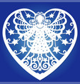 template for laser cutting angel in a frame vector image vector image