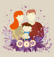 happy family young parents mom dad and son vector image