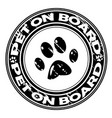 pet on board rubber stamp vector image vector image