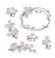 set of floral design elements flower branch vector image vector image