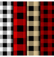 set of lumberjack buffalo plaid seamless pattern vector image