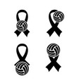 breast cancer volleyball vector image vector image