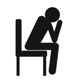 sad man sitting on chair icon black simple style vector image