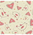 seamless pattern with birds and hearts vector image