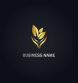 eco leaf organic nature vegan gold logo vector image vector image