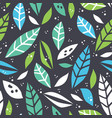 forest leaf hand drawn colorful seamless pattern vector image
